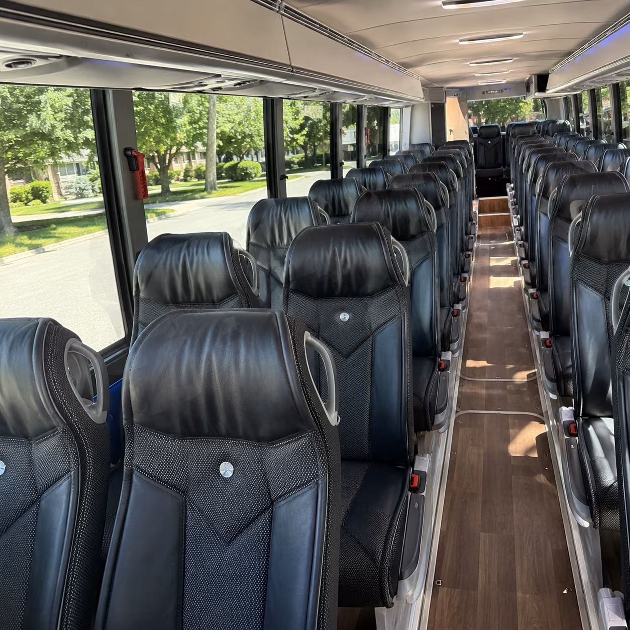 cary 40 passenger charter bus inside