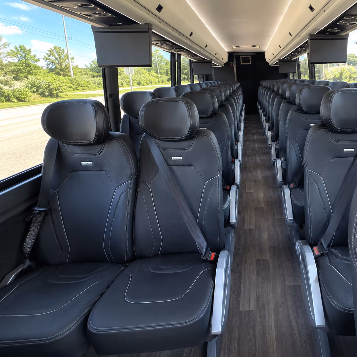 cary 47 passenger charter bus inside