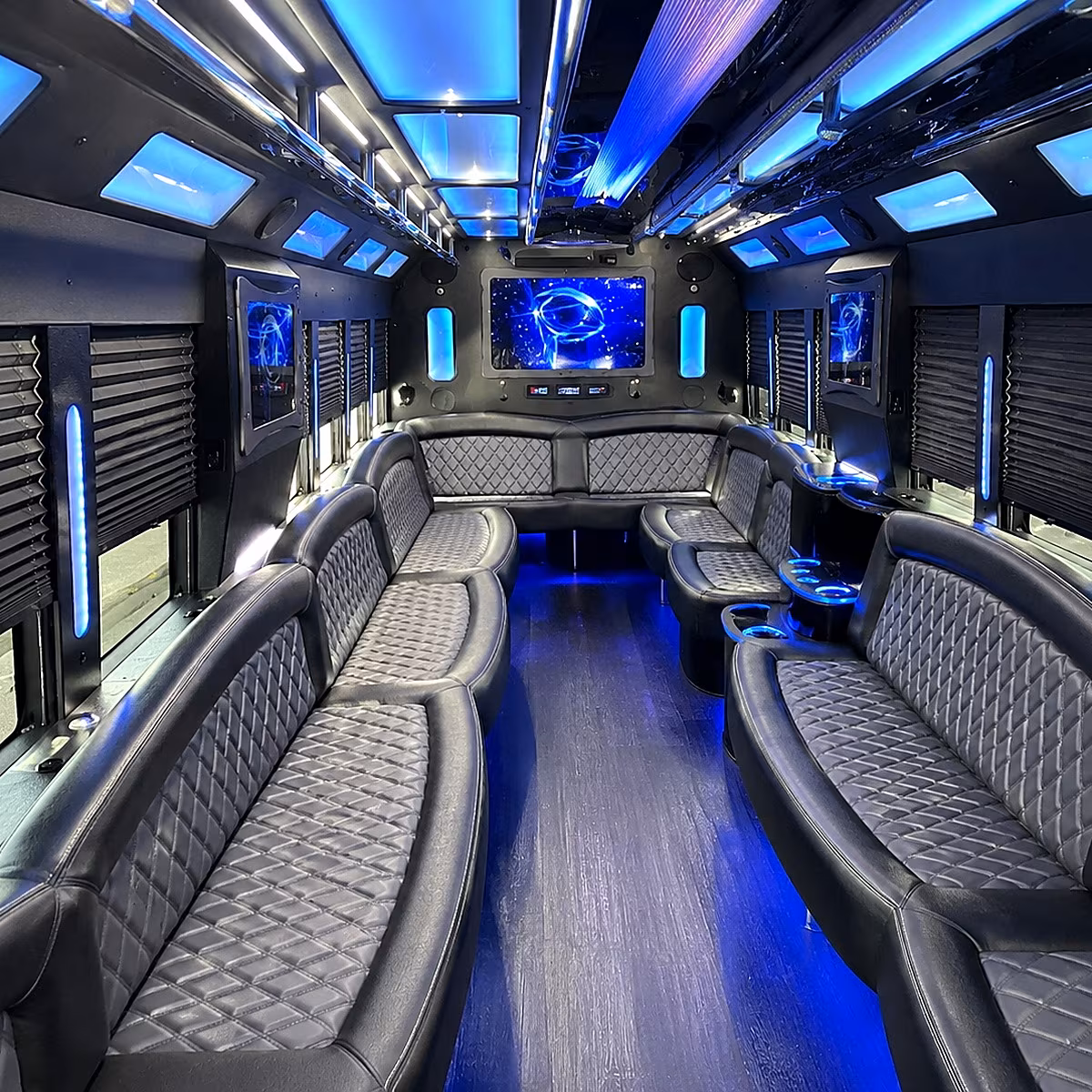 cary 50 passenger party bus interior