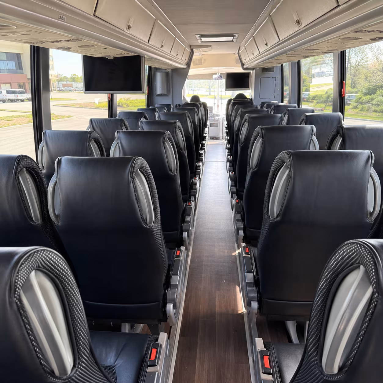 cary 56 passenger charter bus inside